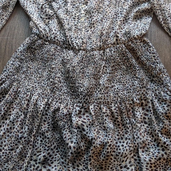 Animal Print Ruched Midi Dress - Picture 5 of 7